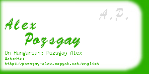 alex pozsgay business card